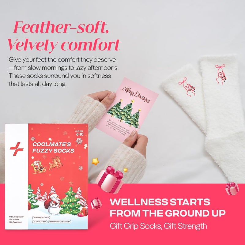 CoolMate Store GLOBAL Fuzzy Socks for Women Valetines Gift Box, Cozy, Soft, Stocking Stuffers, Comfy Cloud-Like Socks for Spa,Home - Image 2